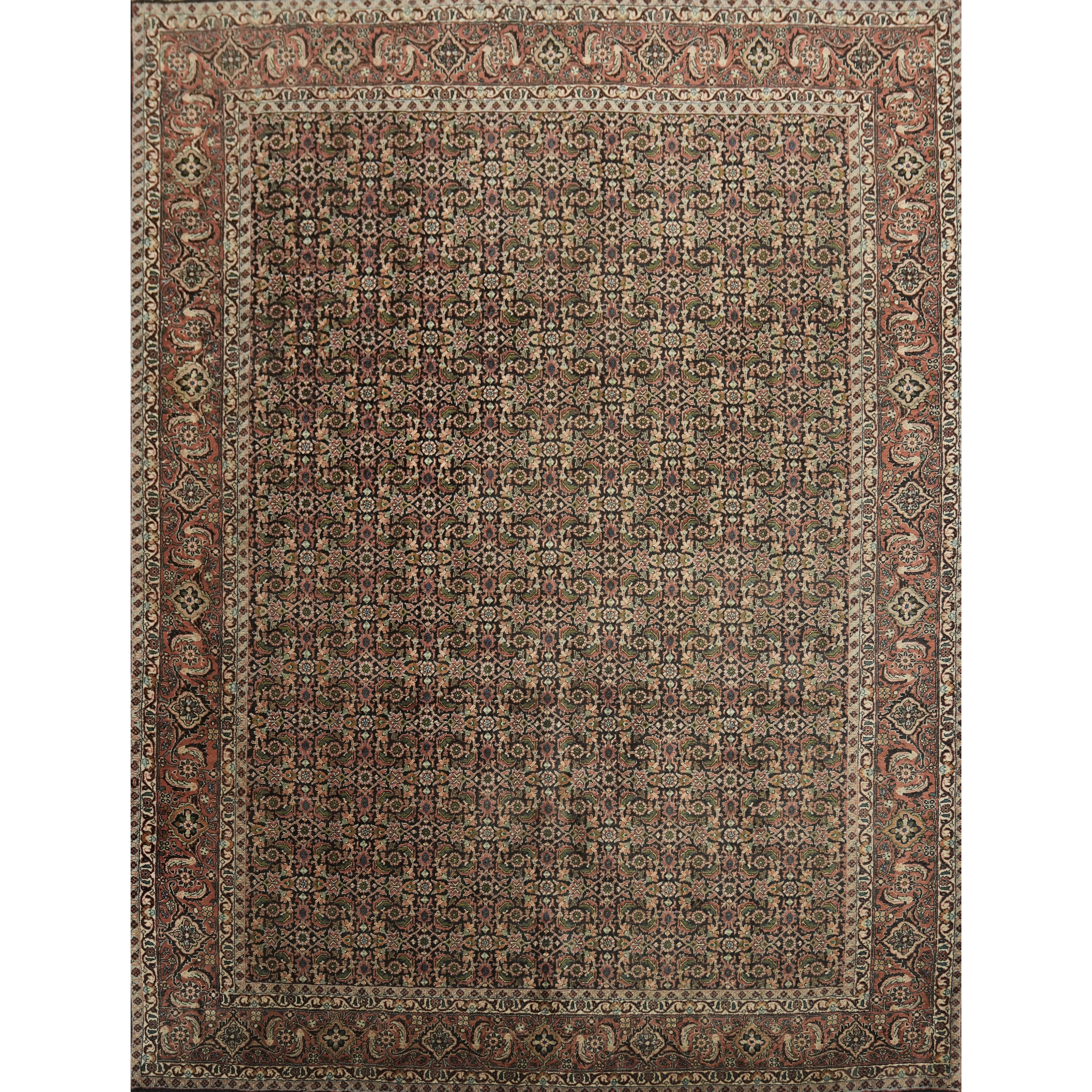 Hand Knotted Oriental 100 Wool Traditional Navy Blue Blues Bidjar Area Rug 7 8 X 5 10