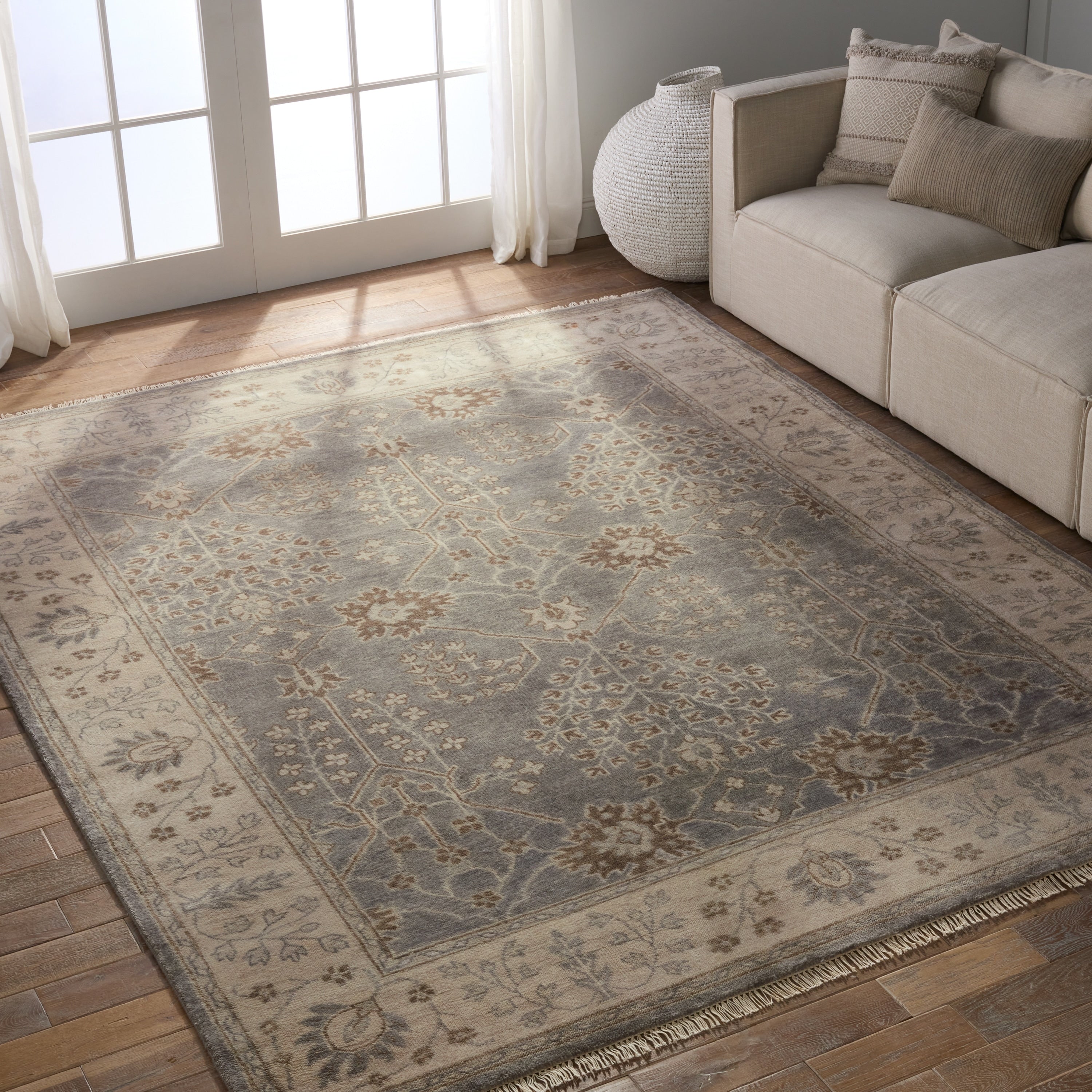 Hand Knotted Oriental Gray Silver Area Rug 9 X 12 810 X119