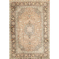 Hand Knotted Oriental Silk Carpet Traditional Floral Orange Kashmir Area Rug 10 3 X 7 0