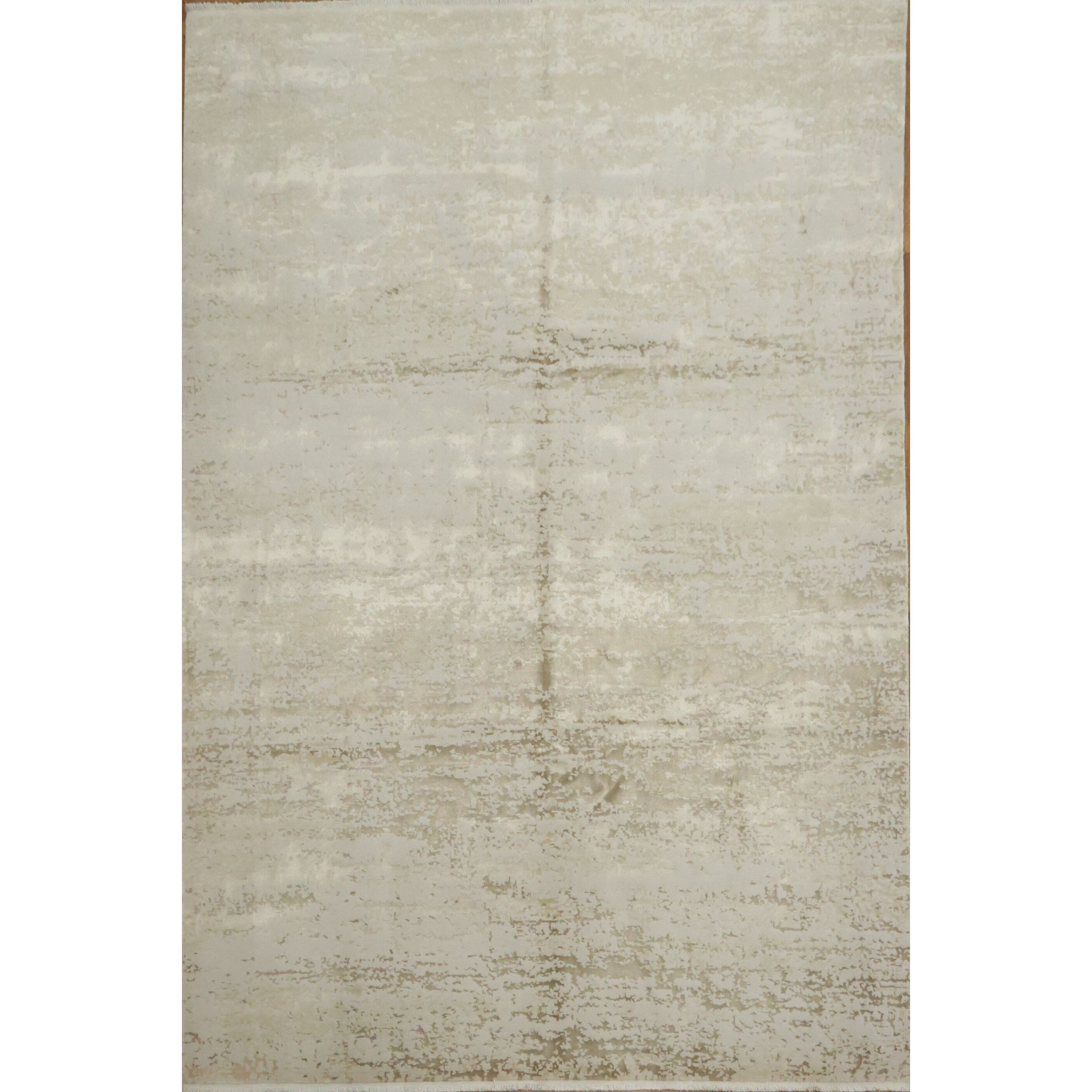 Hand Knotted Oriental Wool Carpet Modern Beige Ivories Abstract Area Rug 9 9 X 7 8