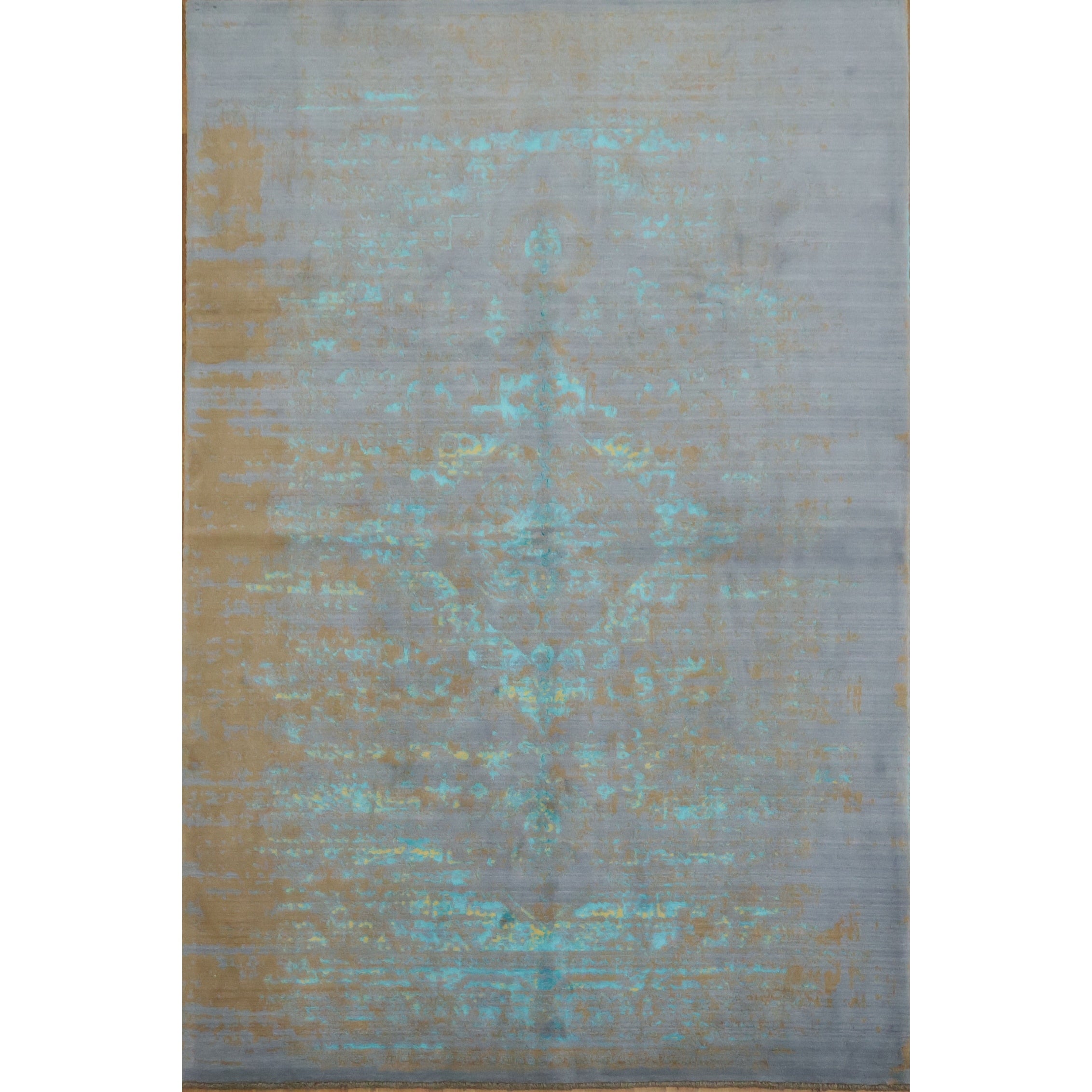 Hand Knotted Oriental Wool Carpet Modern Greys Charcoal Abstract Area Rug 9 10 X 6 4