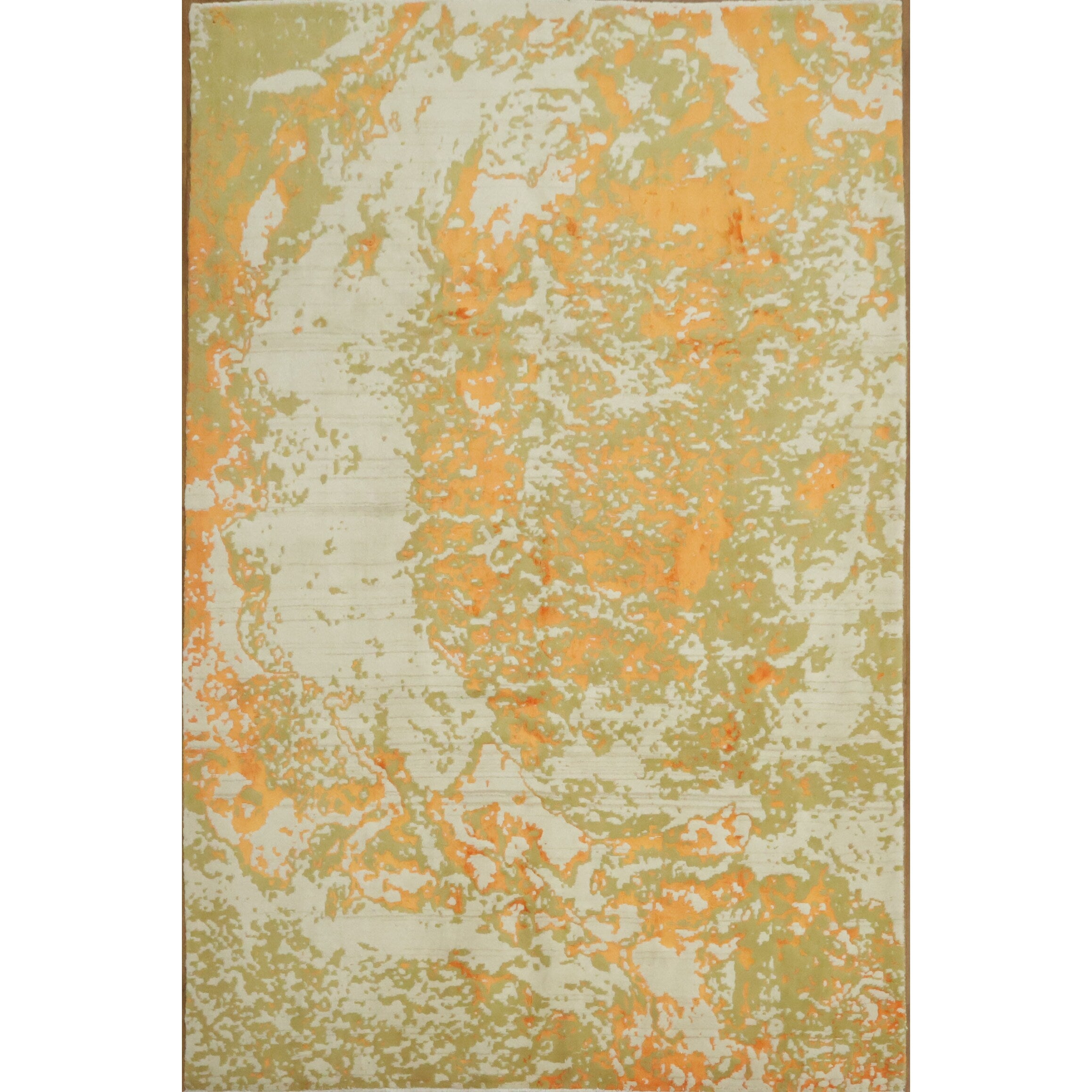 Hand Knotted Oriental Wool Carpet Modern Multi Colored Abstract Area Rug 9 9 X 6 6