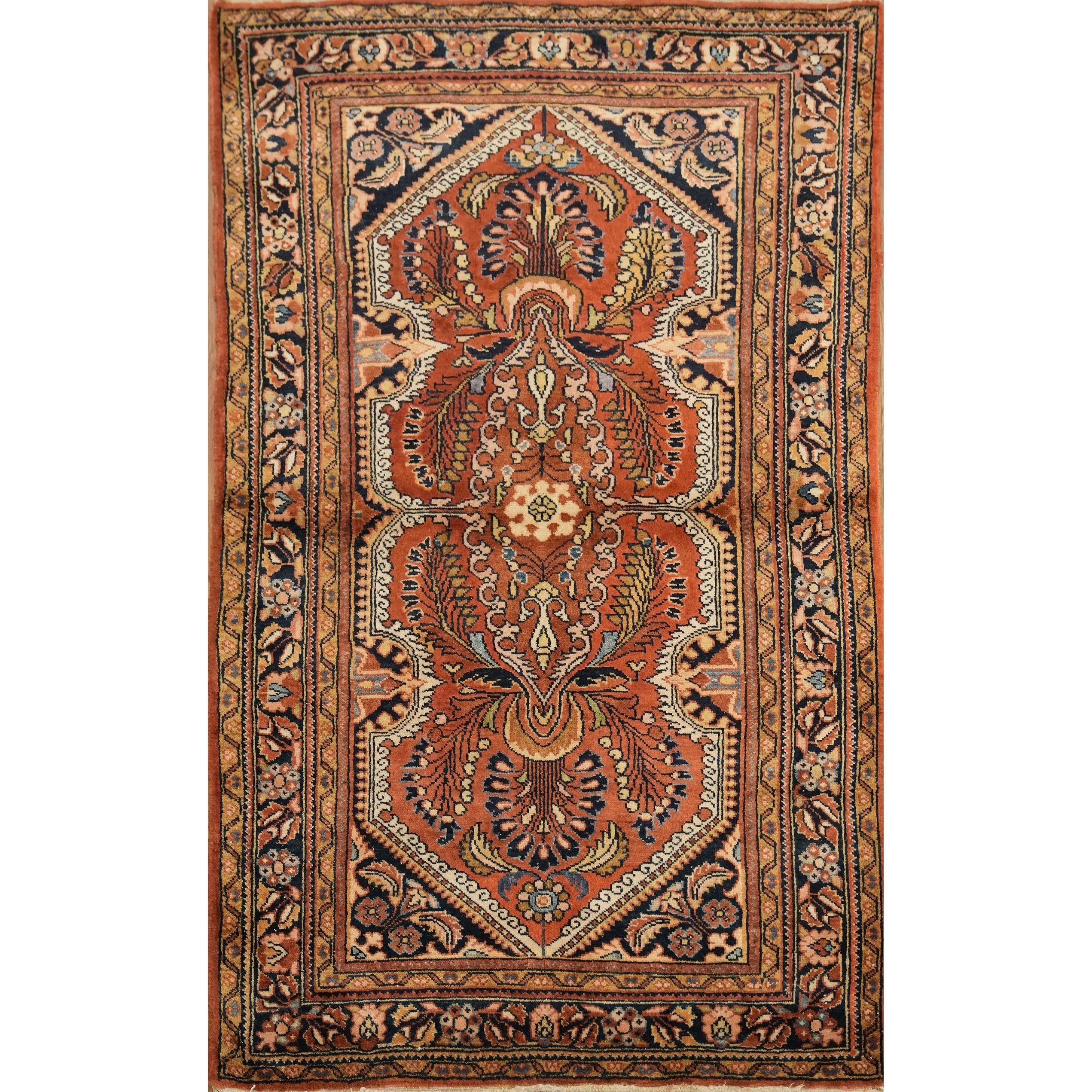 Hand Knotted Oriental Wool Carpet Traditional All Over Coral Lilian Area Rug 5 3 X 3 3