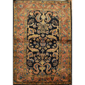 Hand Knotted Oriental Wool Carpet Traditional Navy Blue Blues Area Rug 4 10 X 3 4