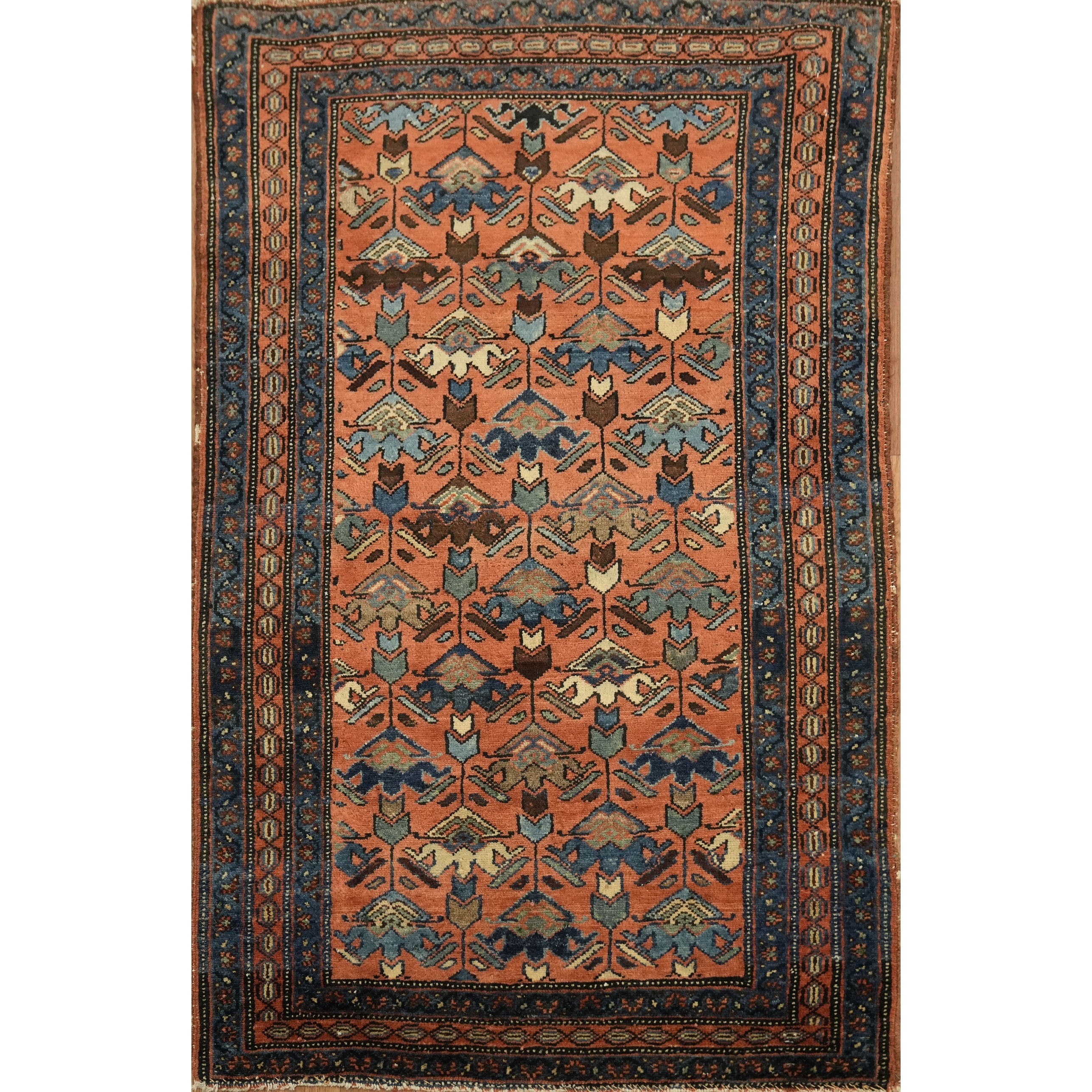 Hand Knotted Oriental Wool Carpet Traditional Oranges Rust Area Rug 3 10 X 2 6