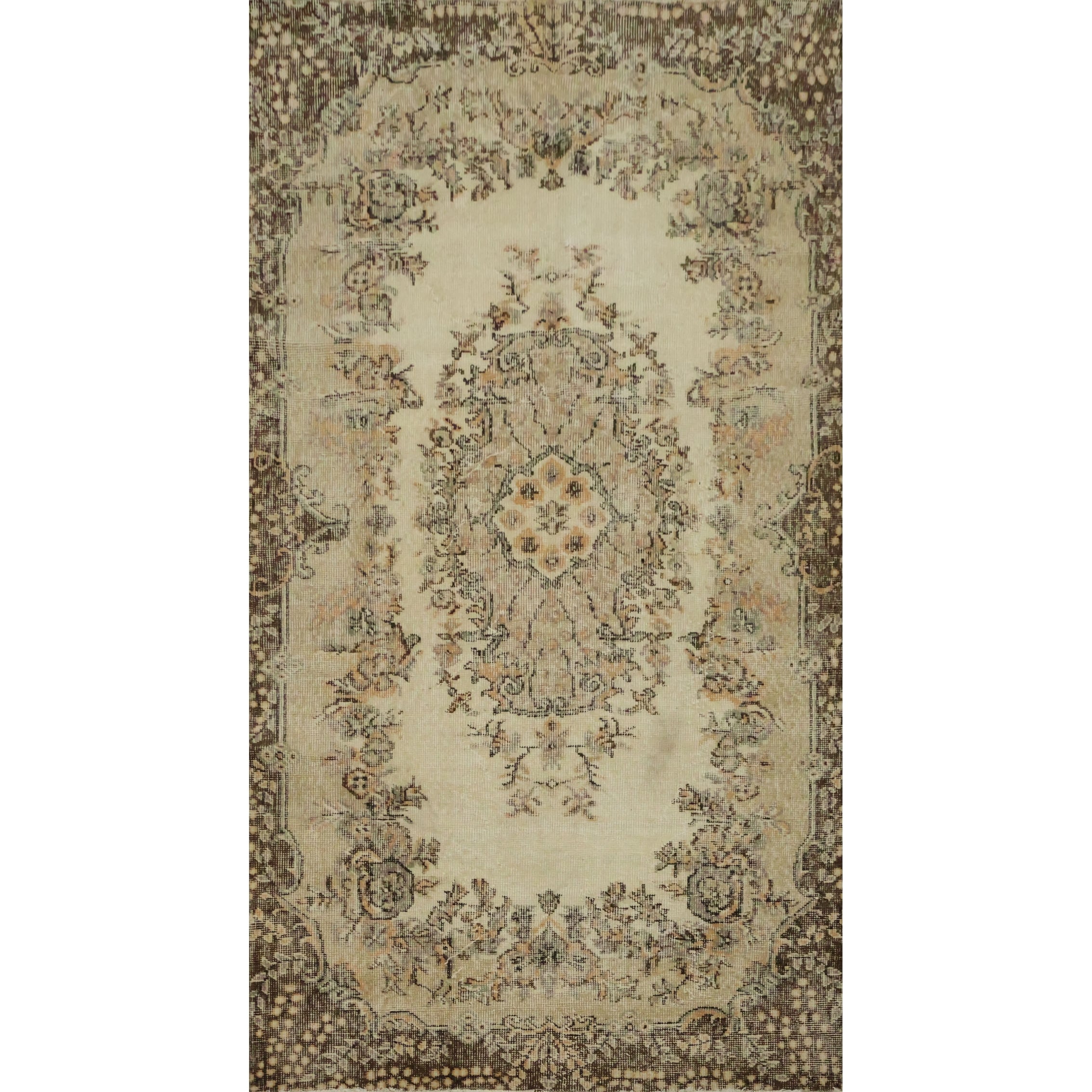 Hand Knotted Oriental Wool Carpet Transitional Beige Ivories Area Rug 6 9 X 3 8