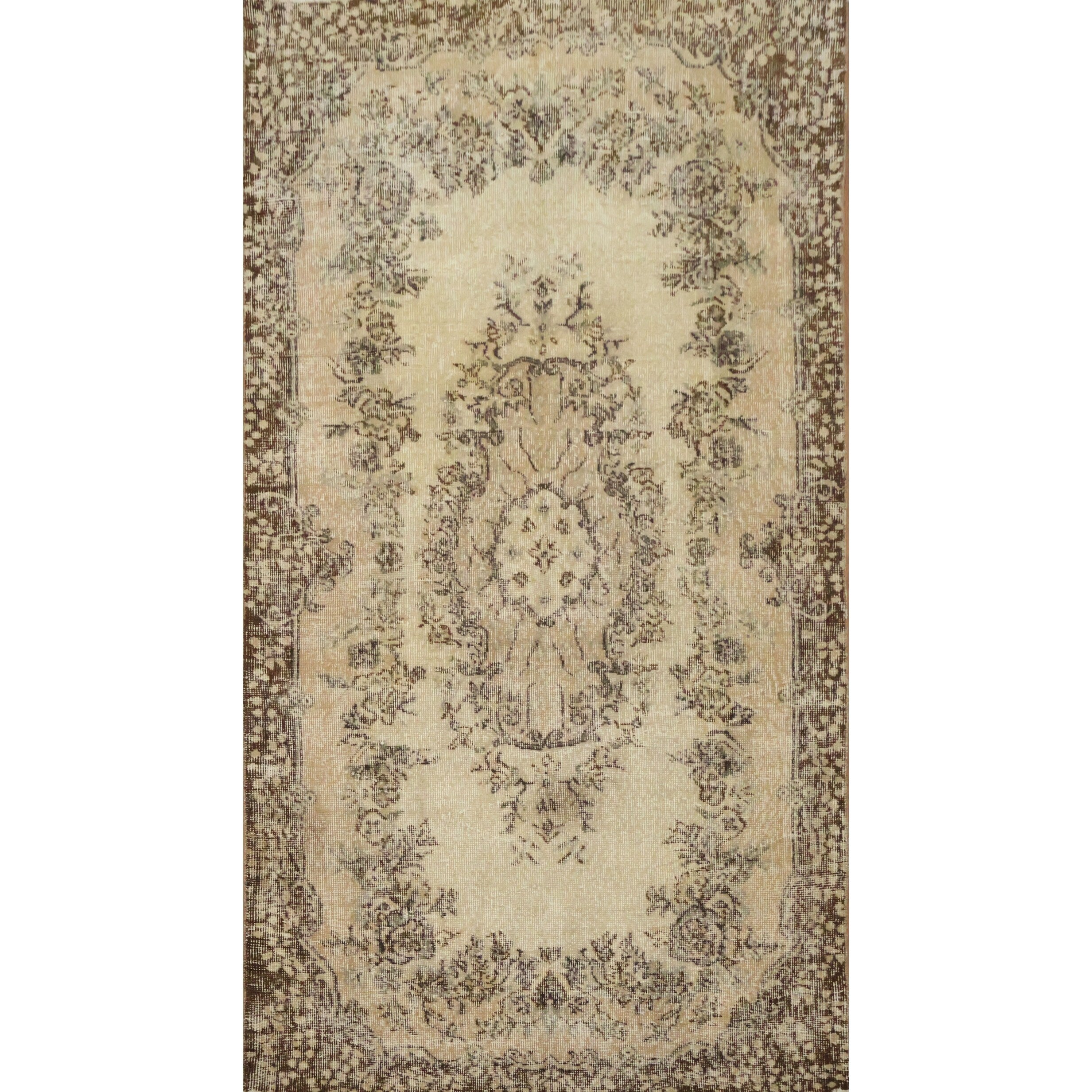 Hand Knotted Oriental Wool Carpet Transitional Beige Ivories Area Rug 6 11 X 3 10