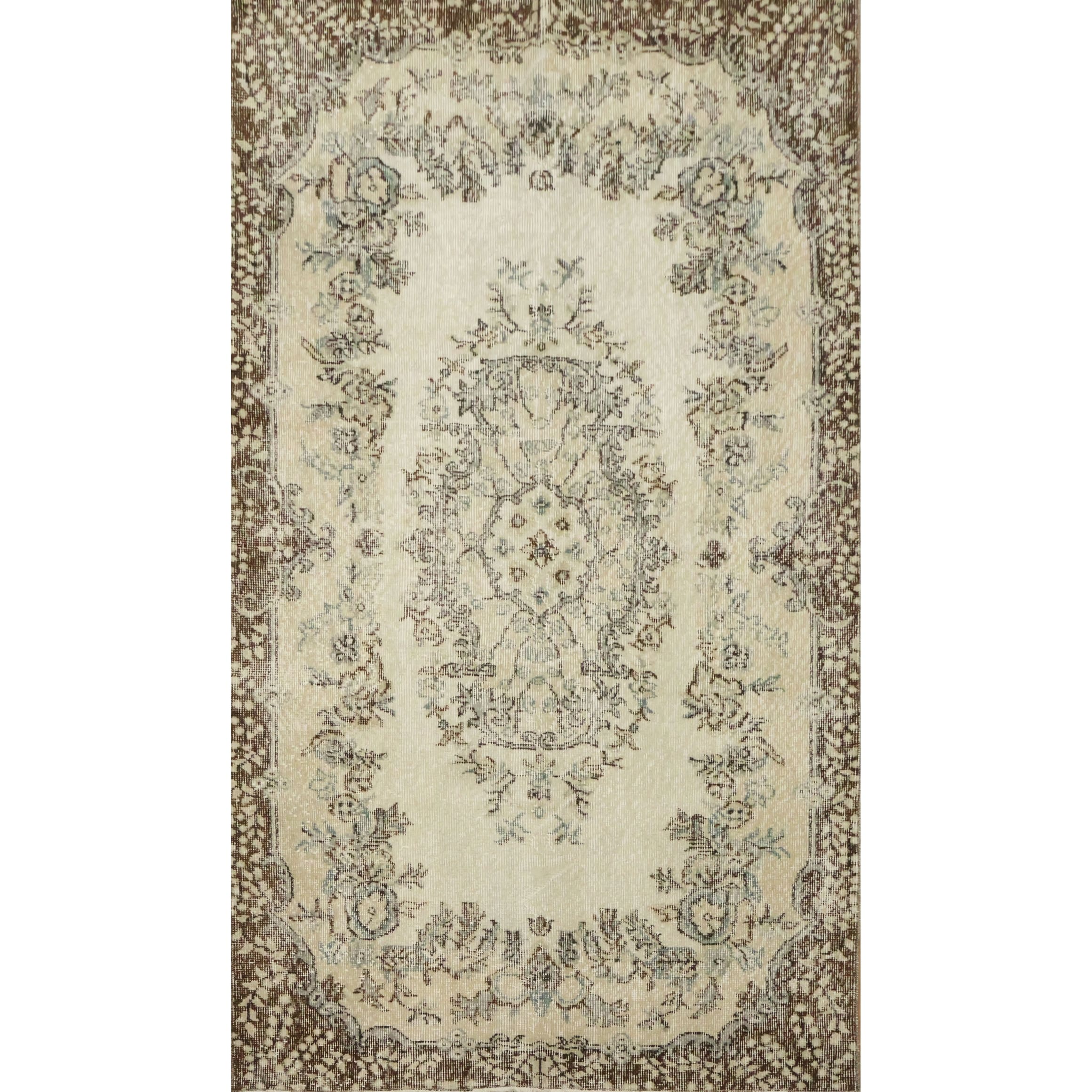 Hand Knotted Oriental Wool Carpet Transitional Beige Ivories Area Rug 6 8 X 3 10