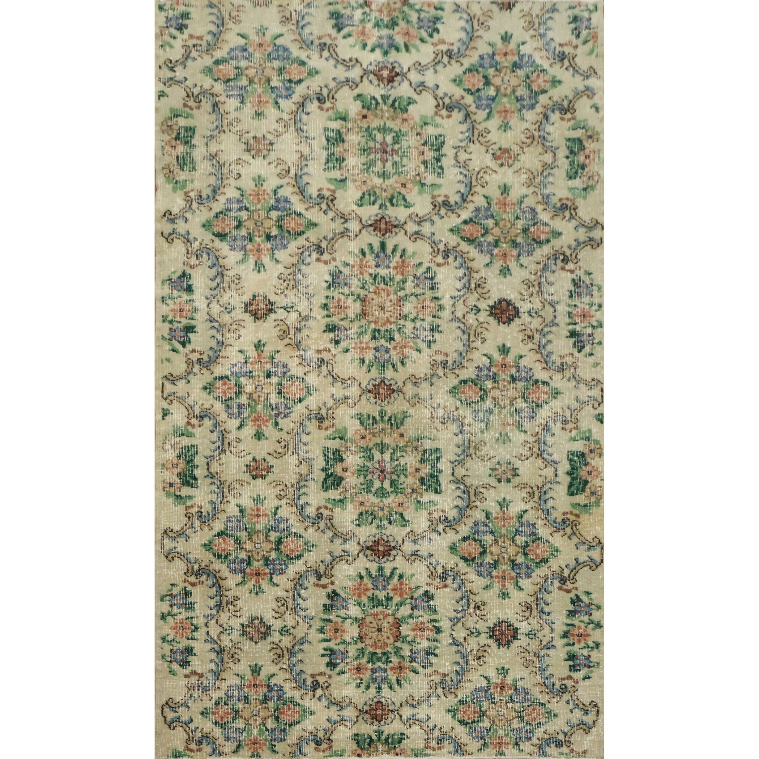 Hand Knotted Oriental Wool Carpet Transitional Beige Ivories Area Rug 6 9 X 4 0