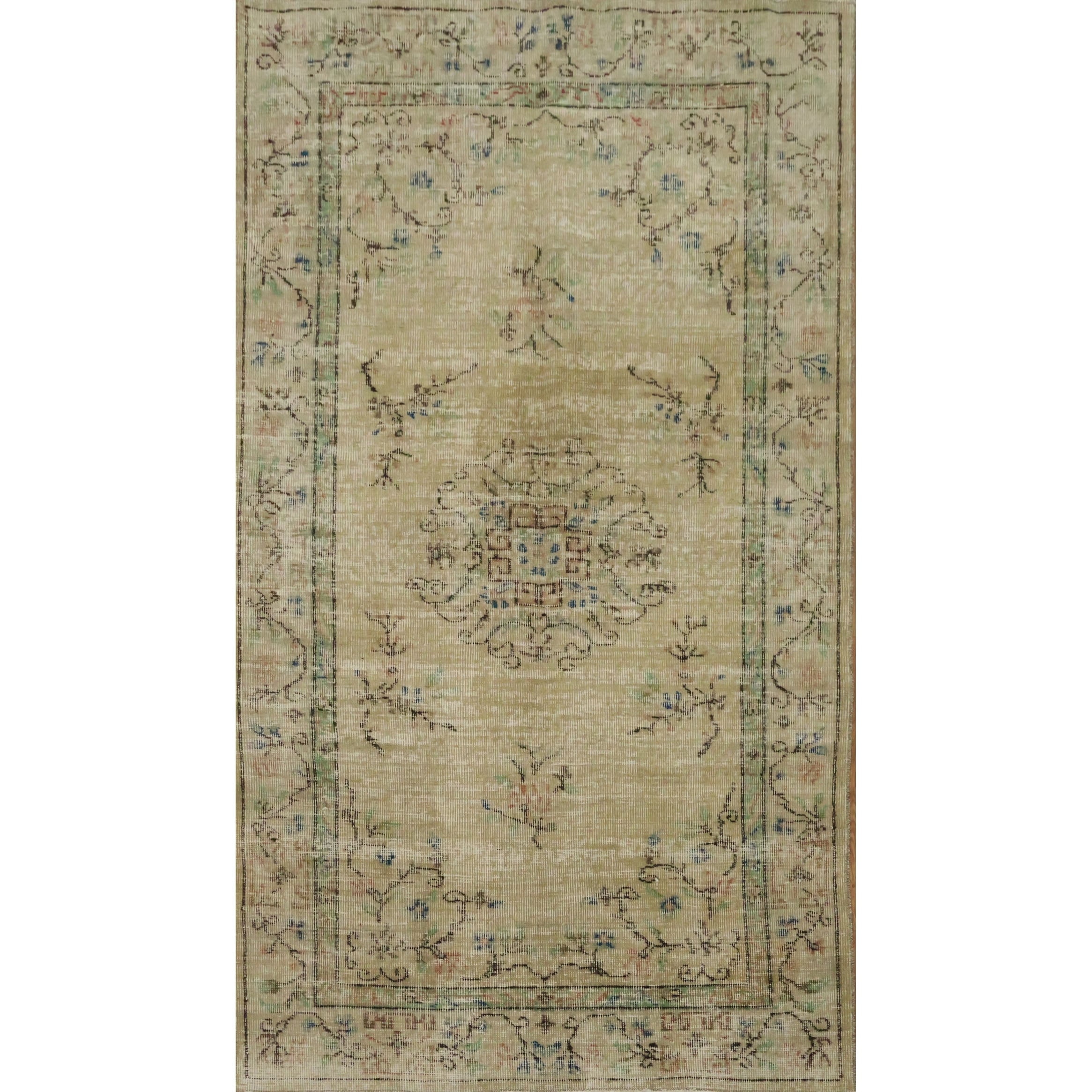 Hand Knotted Oriental Wool Carpet Transitional Beige Ivories Area Rug 6 9 X 3 10