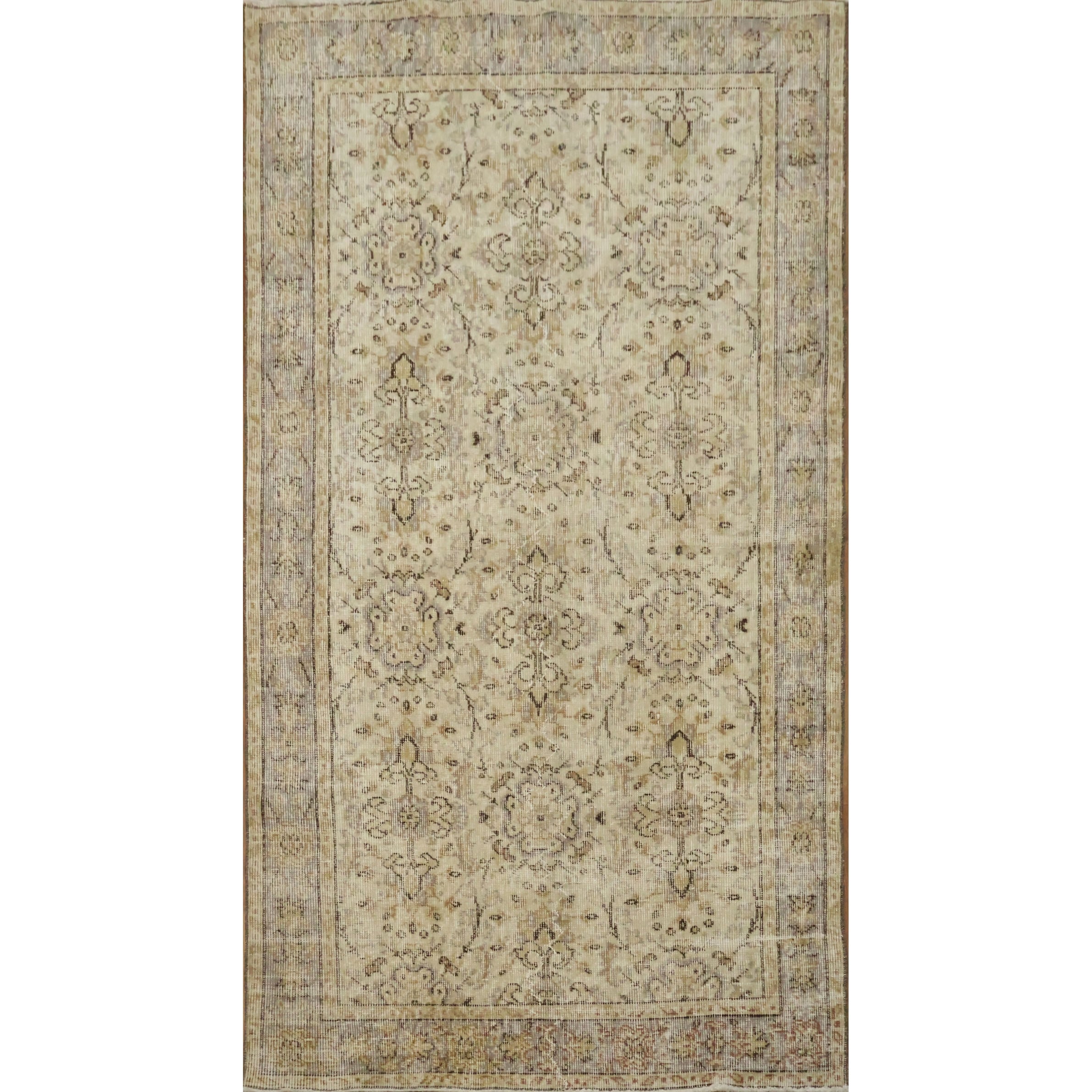 Hand Knotted Oriental Wool Carpet Transitional Beige Ivories Area Rug 6 11 X 3 10