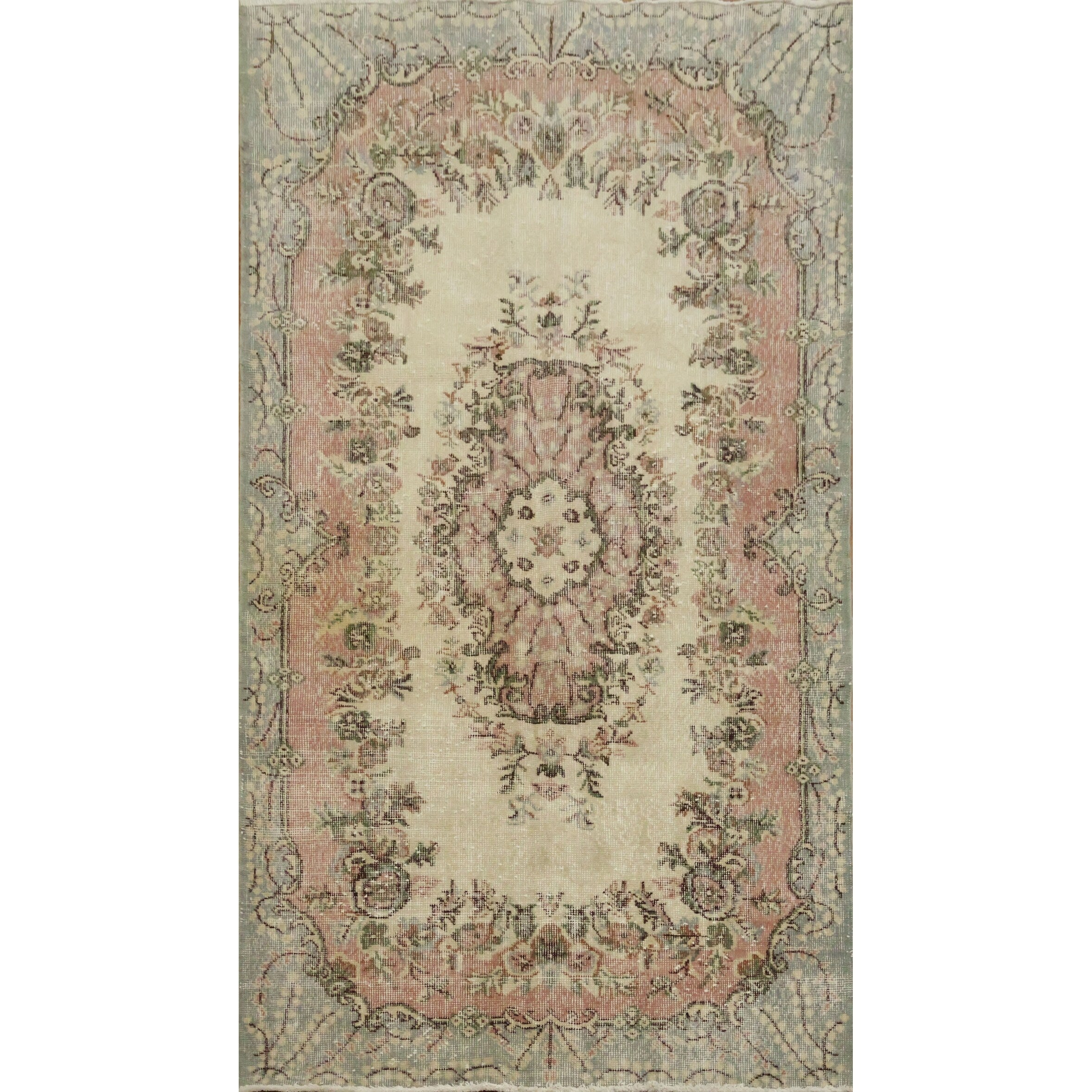 Hand Knotted Oriental Wool Carpet Transitional Beige Ivories Area Rug 6 10 X 3 10
