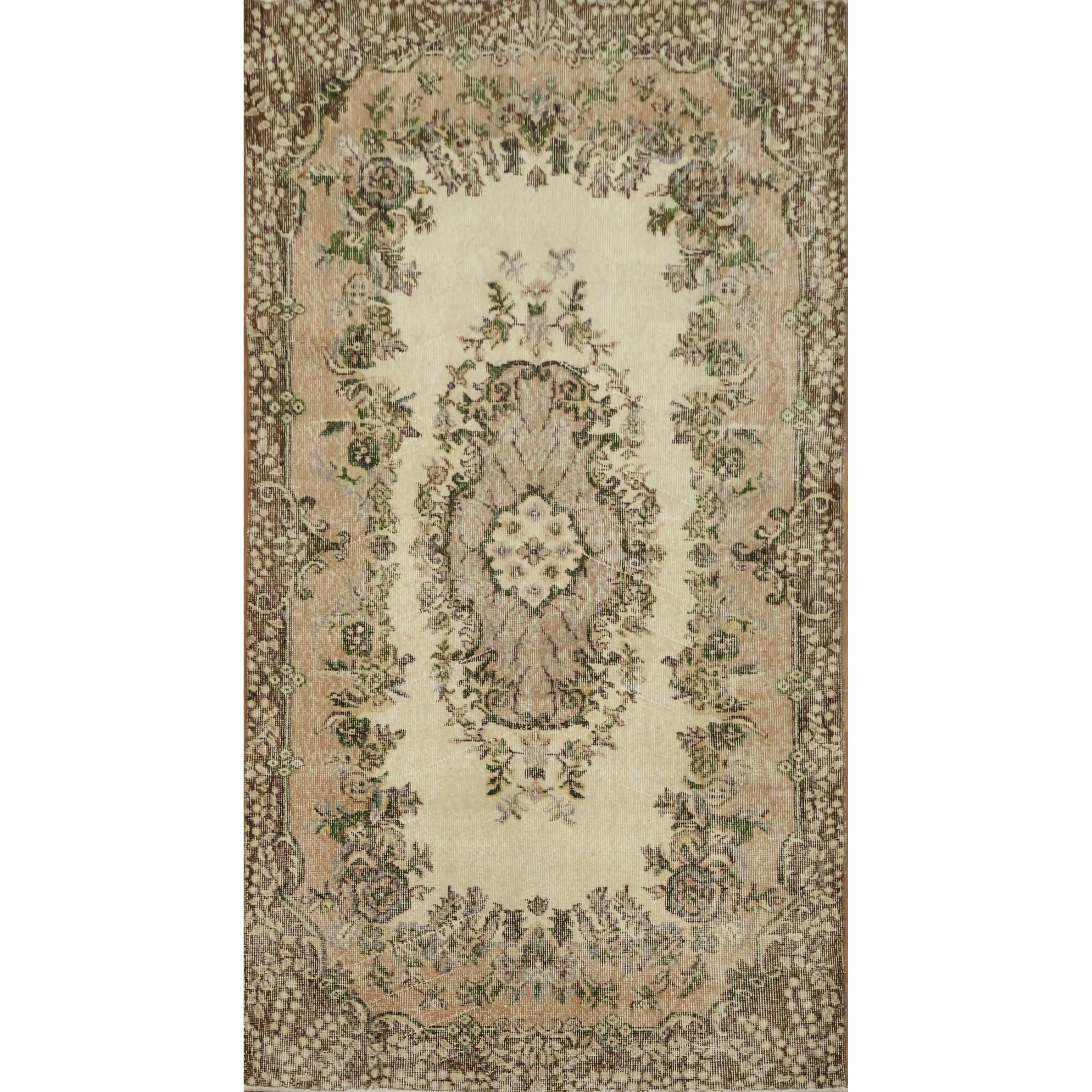 Hand Knotted Oriental Wool Carpet Transitional Beige Ivories Area Rug 6 9 X 3 9