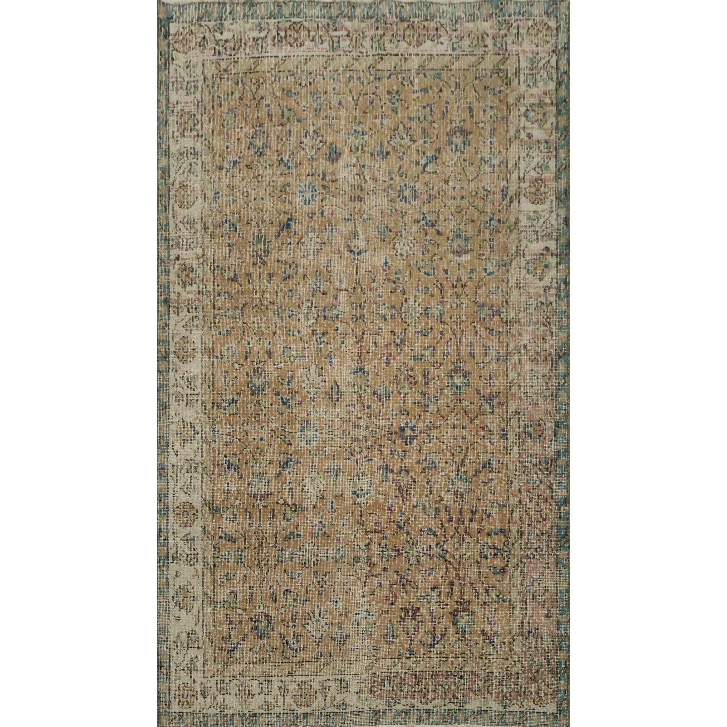 Hand Knotted Oriental Wool Carpet Transitional Multi Colored Area Rug 6 7 X 3 9
