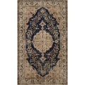 Hand Knotted Oriental Wool Carpet Transitional Navy Blue Blues Area Rug 6 6 X 3 10
