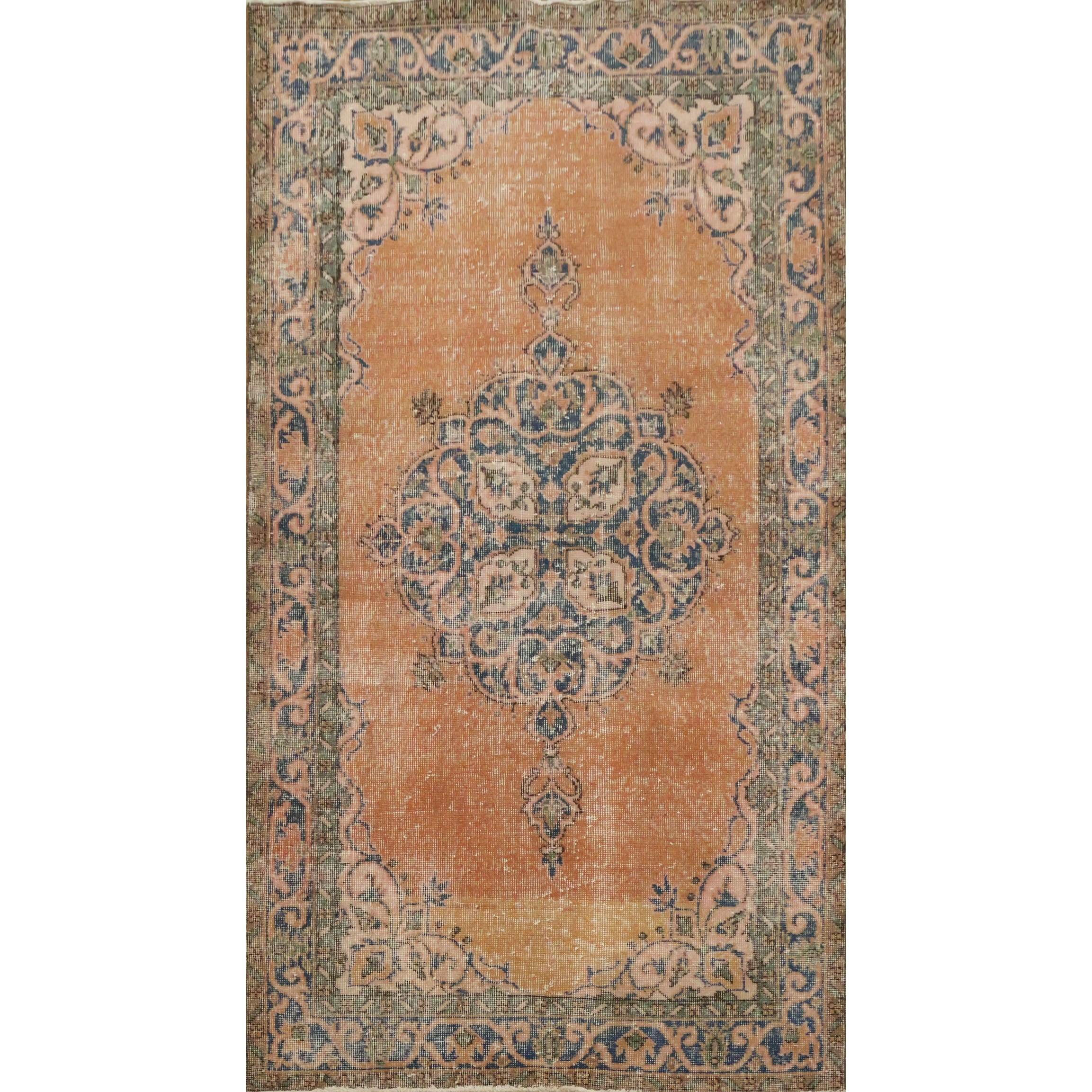 Hand Knotted Oriental Wool Carpet Transitional Oranges Rust Area Rug 7 0 X 3 10