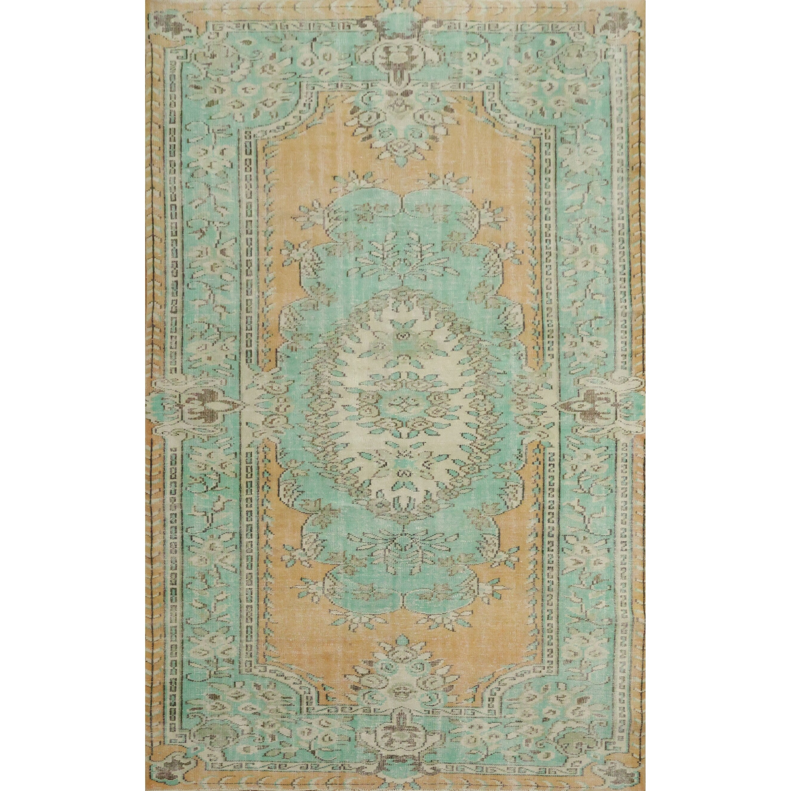 Hand Knotted Oriental Wool Carpet Transitional Oranges Rust Area Rug 9 11 X 6 3