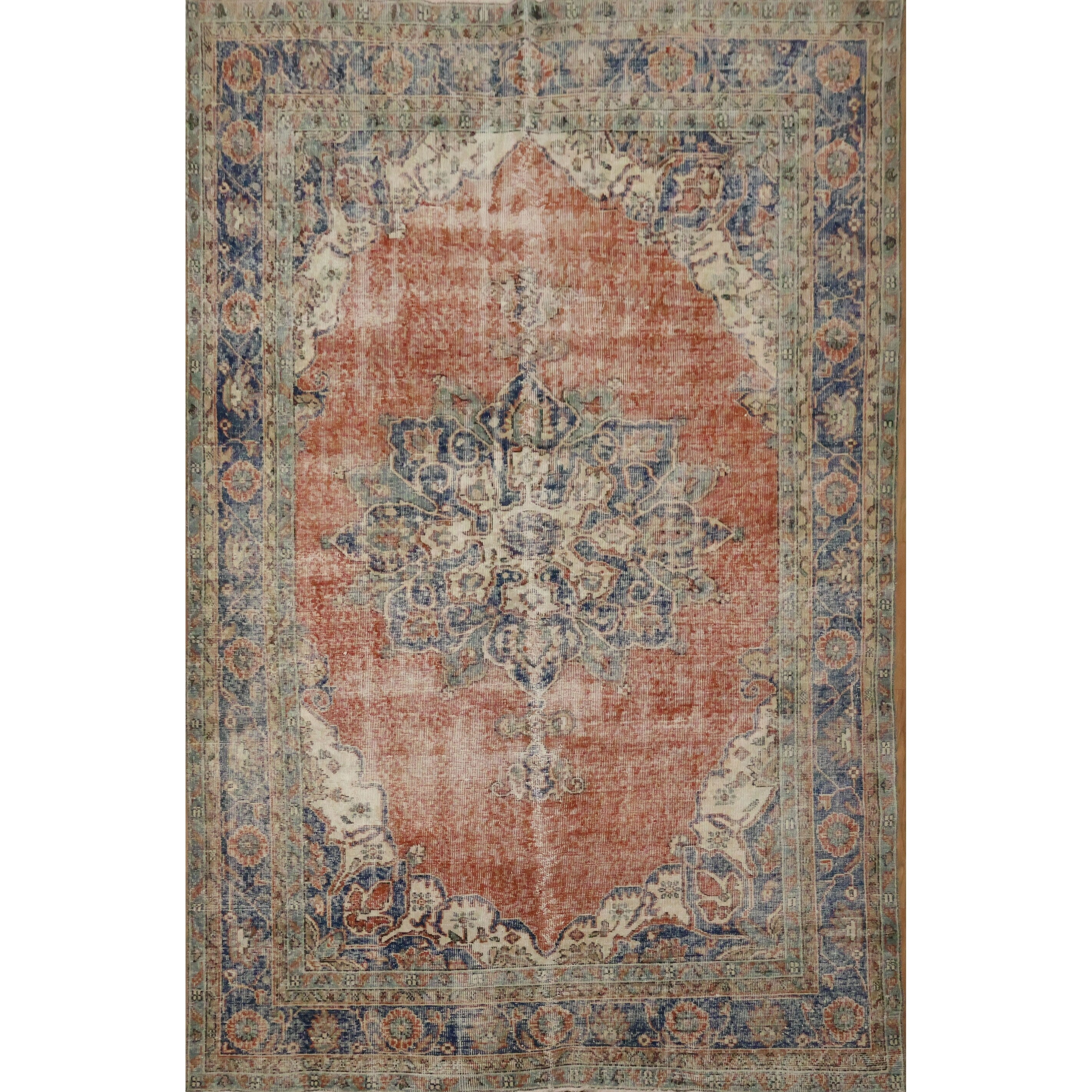 Hand Knotted Oriental Wool Carpet Transitional Oranges Rust Area Rug 9 9 X 6 5