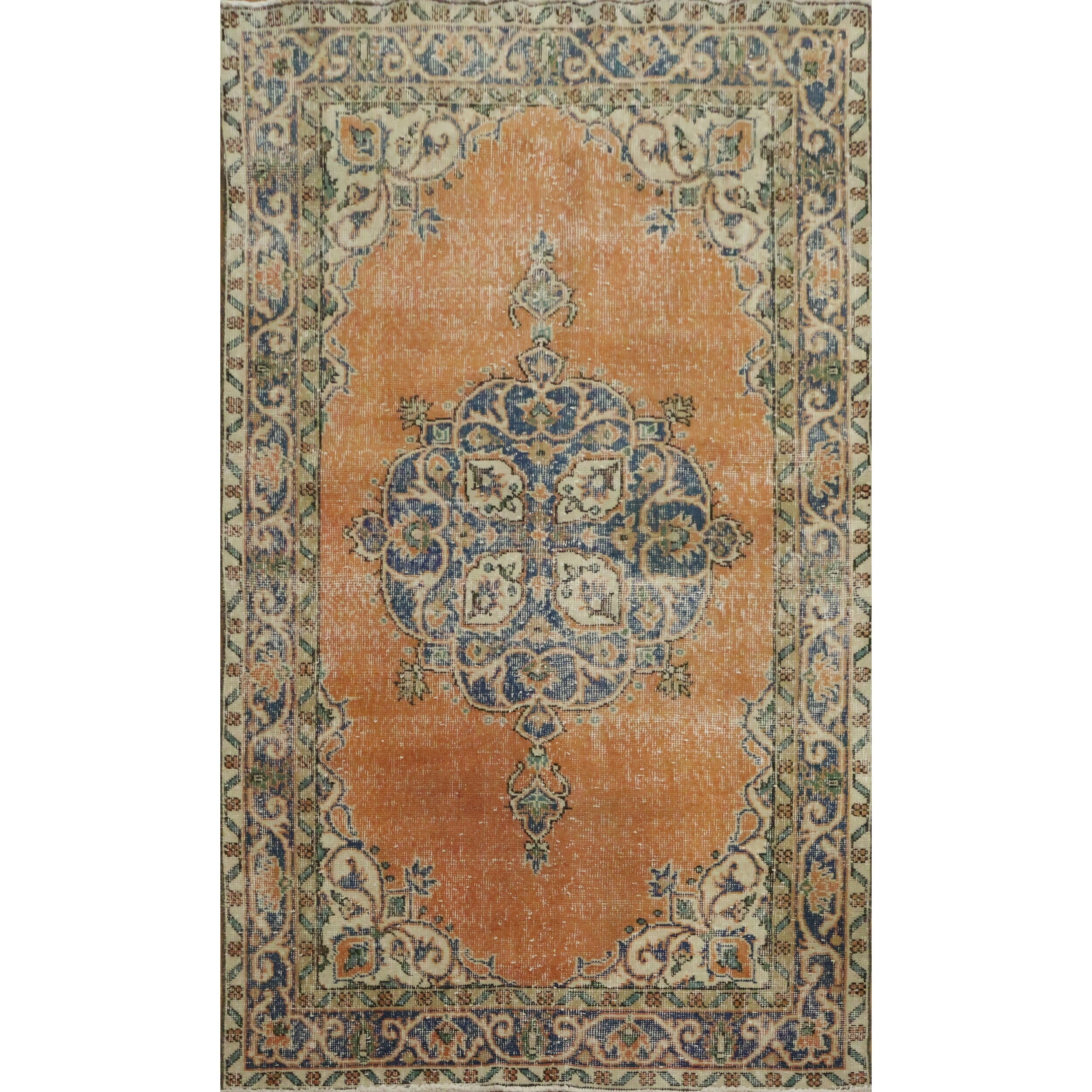 Hand Knotted Oriental Wool Carpet Transitional Oranges Rust Area Rug 6 10 X 4 1