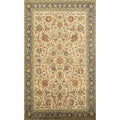 Hand Knotted Oriental Wool Silk Carpet Traditional All Over Beige Qum Area Rug 12 5 X 7 5