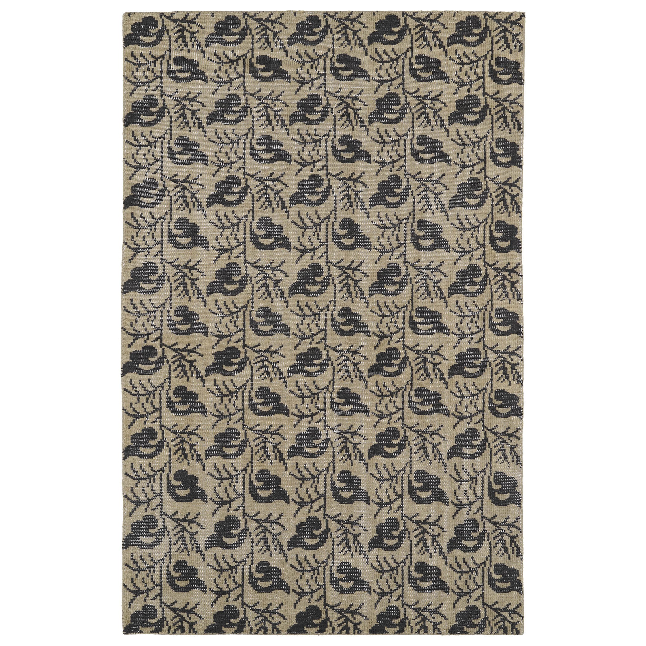 Hand Knotted Vintage Replica Gold Wool Rug 2 X 3