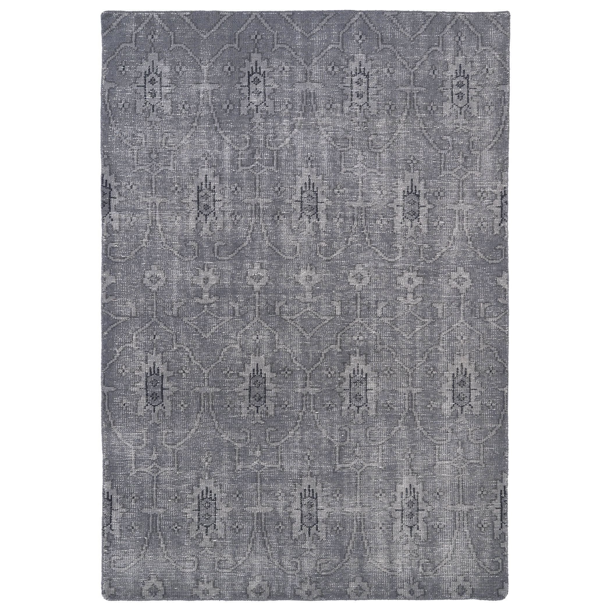 Hand Knotted Vintage Replica Grey Wool Rug 2 X 3