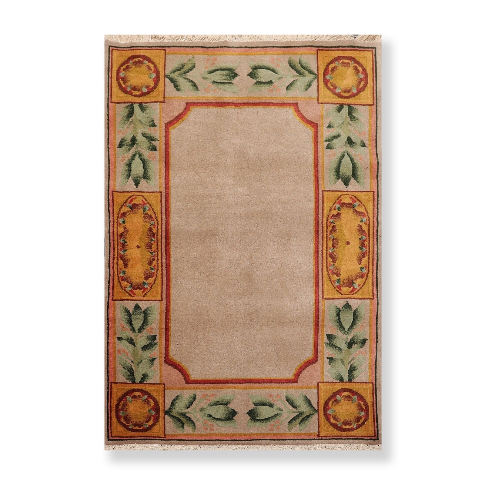 Hand Knotted Wool Tibetan Oriental Area Rug 39 X59 41 X 62