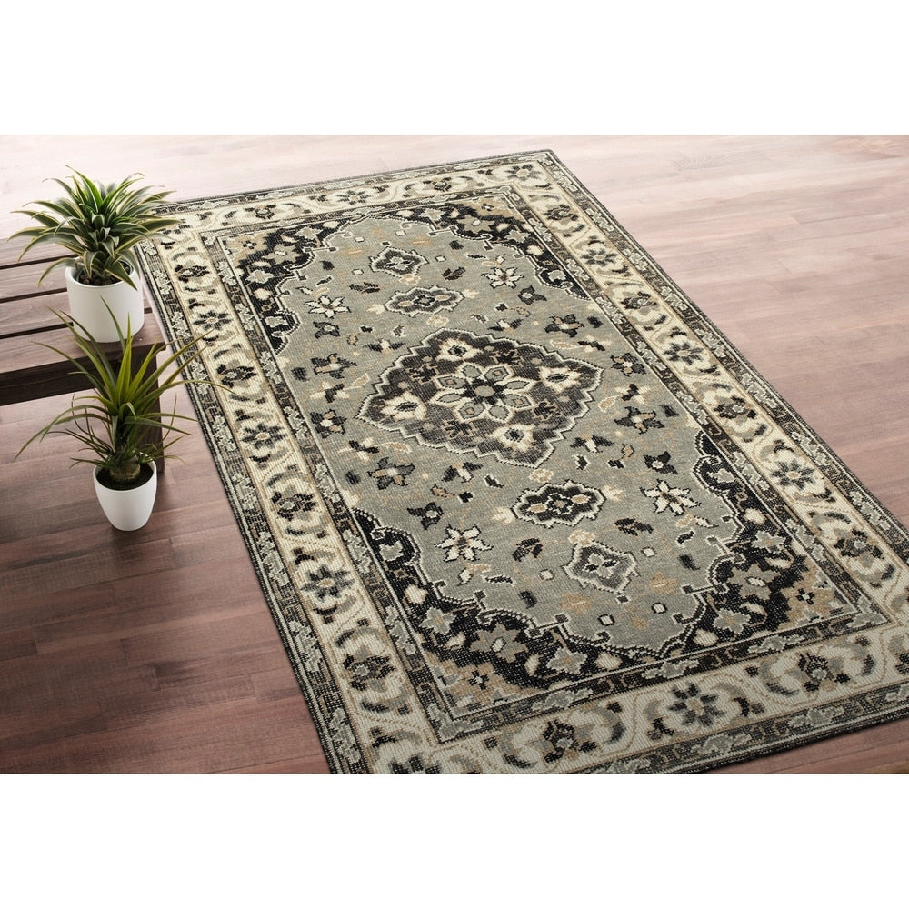Hand Knotted Zion Grey Wool Rug 2 X 3