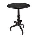 Hand Painted Black Finish Round Accent Table