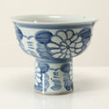 Hand Painted Blue And White Pedestal Bowl 16 W X13 H