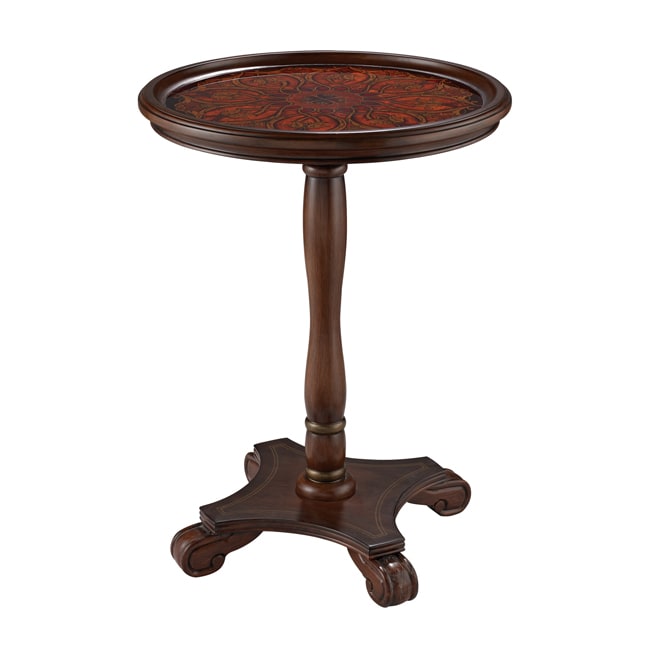 Hand Painted Finish Round Accent Table