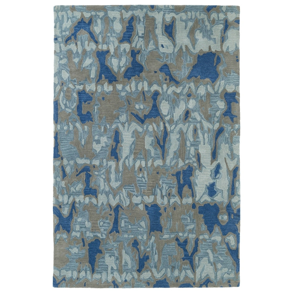 Hand Tufted Artworks Blue Watercolor Rug 9 X 12