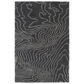 Hand Tufted Artworks Charcoal Waves Rug 9 X 12