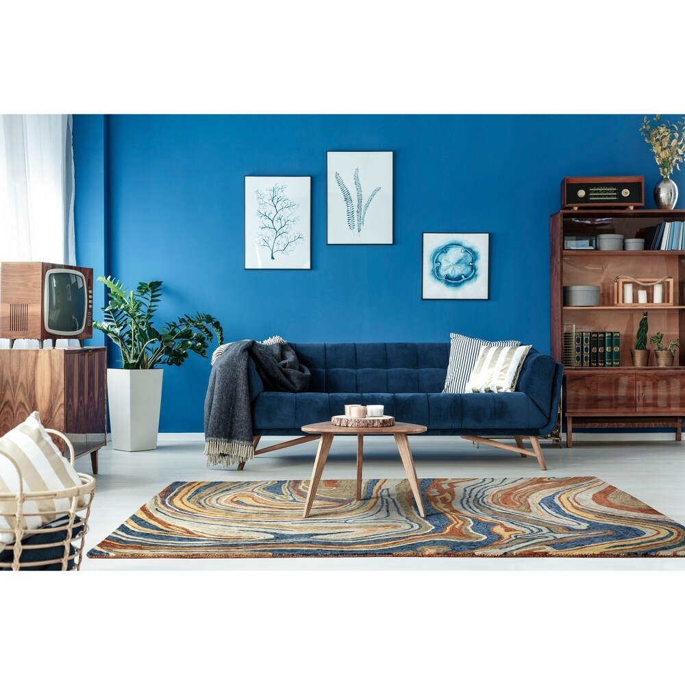 Hand Tufted Artworks Multi Wool Rug 8 X 11