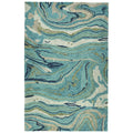 Hand Tufted Artworks Teal Wool Rug 5 X 79