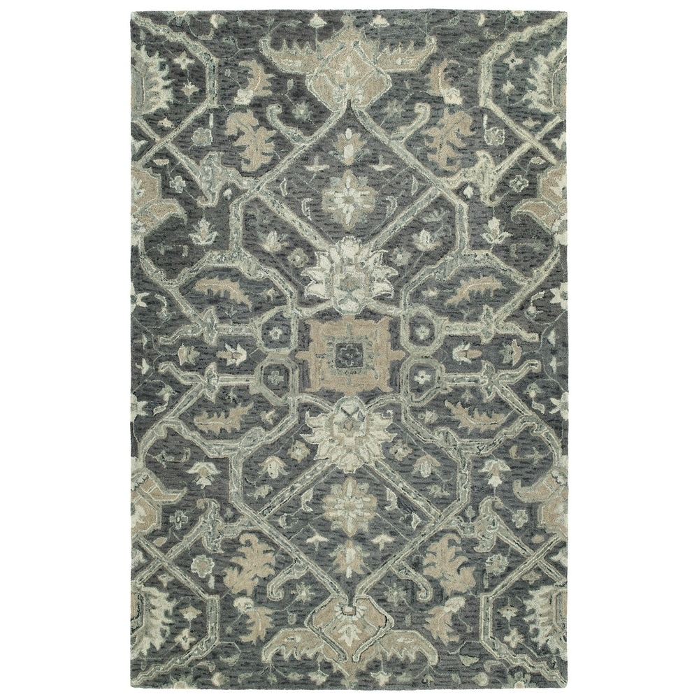 Hand Tufted Ashton Graphite Wool Rug 10 X 14