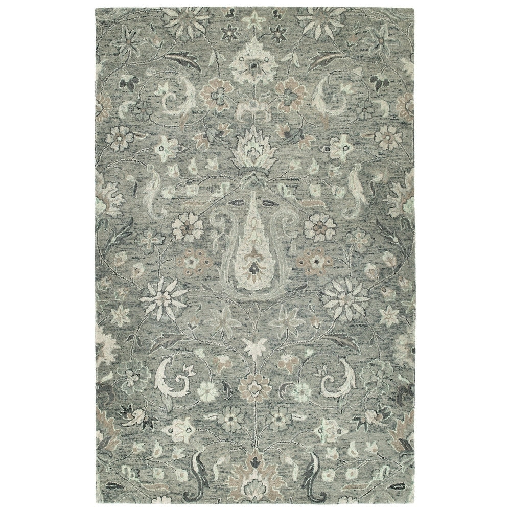 Hand Tufted Ashton Grey Wool Rug 8 X 10