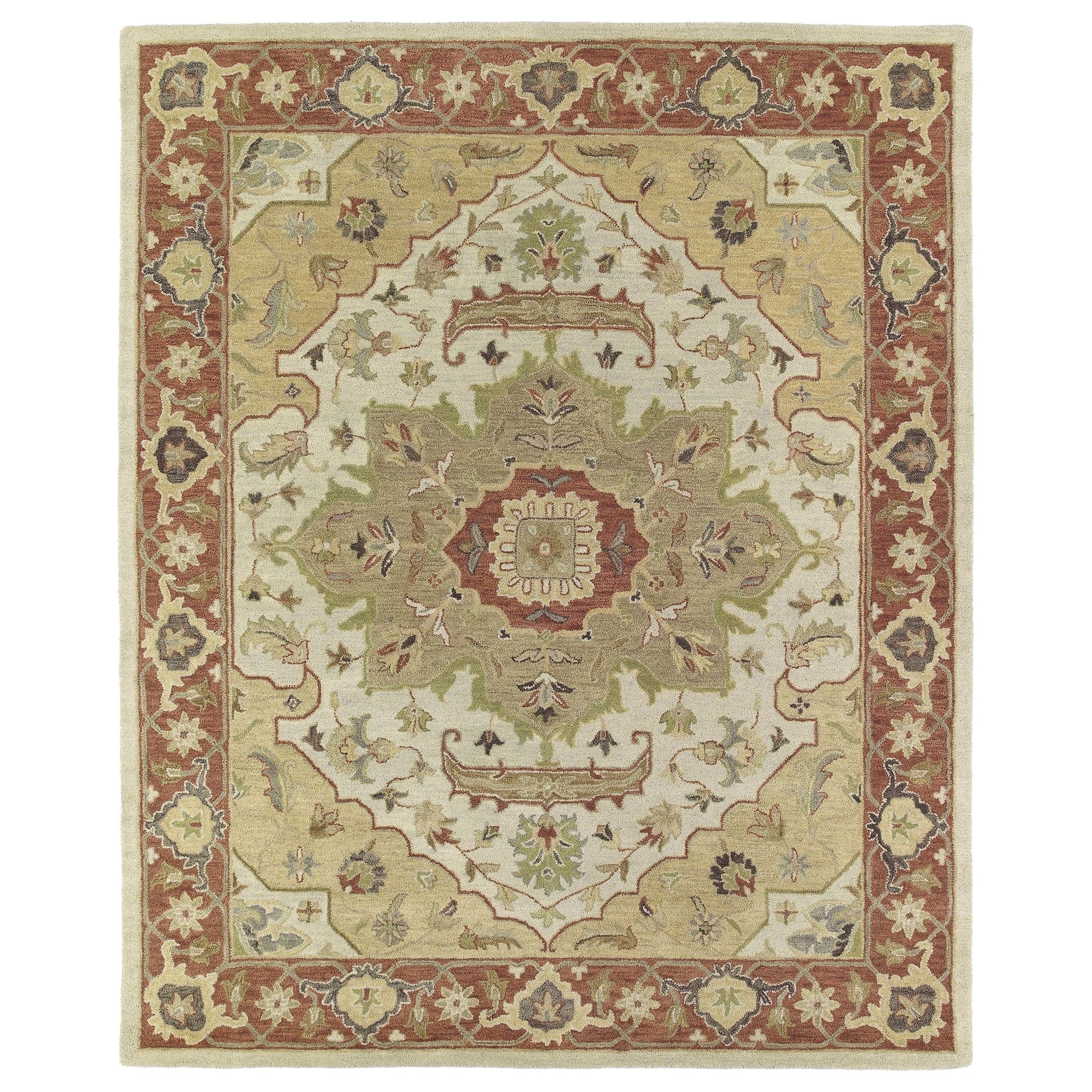 Hand Tufted Joaquin Heriz Oatmeal Wool Rug 8 X 10