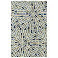 Hand Tufted Lola Mosaic Blue Cobblestone Wool Rug 96 X 13