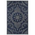 Hand Tufted Lola Mosaic Navy Medallion Wool Rug 96 X 13