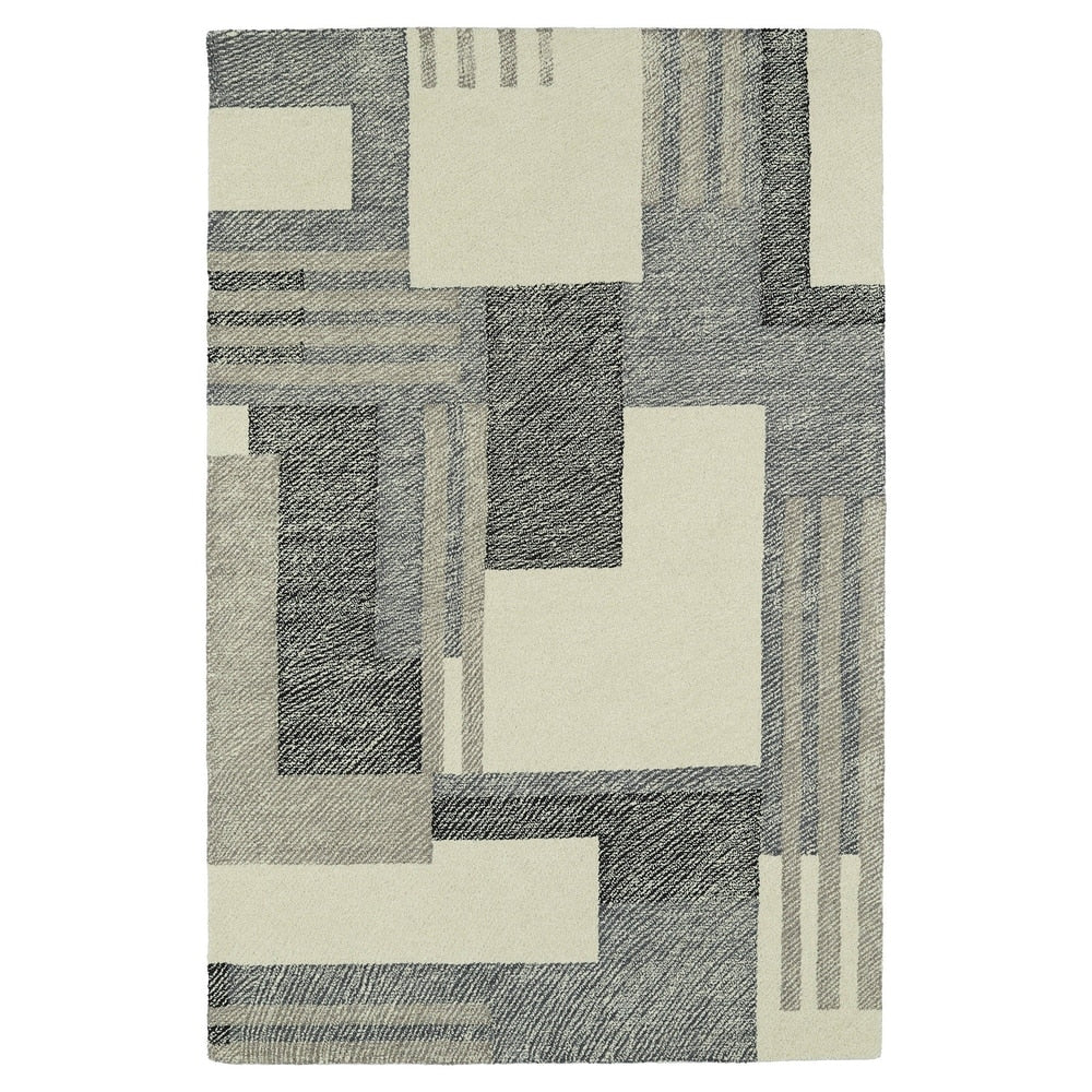 Hand Tufted Mi Casa Ivory Geo Rug 36 X 56