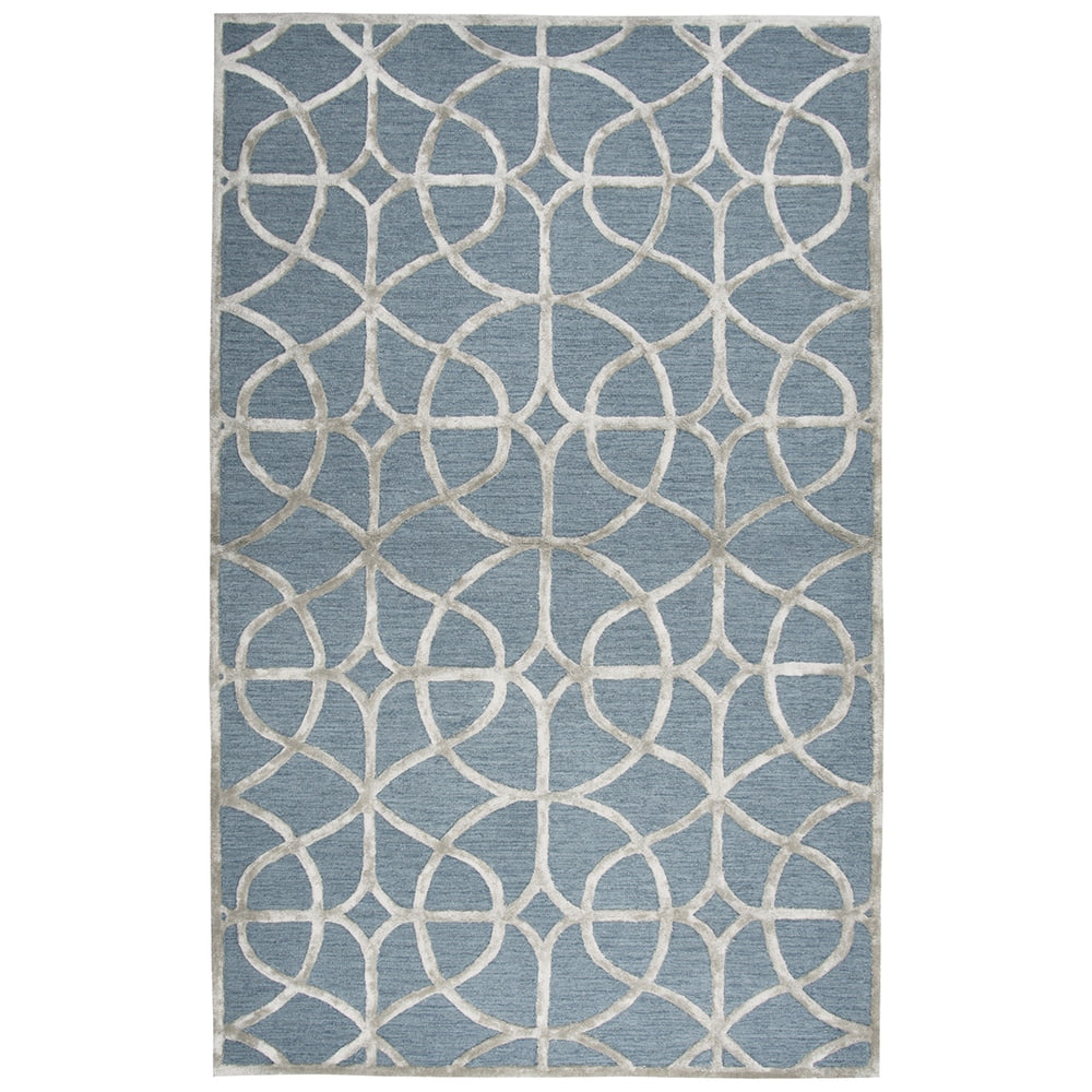 Hand Tufted Monroe Ivory Trellis Wool Viscose Area Rug 8 X 10 8 X 10