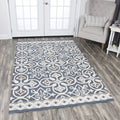 Rizzy Home Blue Grey Wool Hand Tufted Medallion Area Rug 8 X 10 8 X10