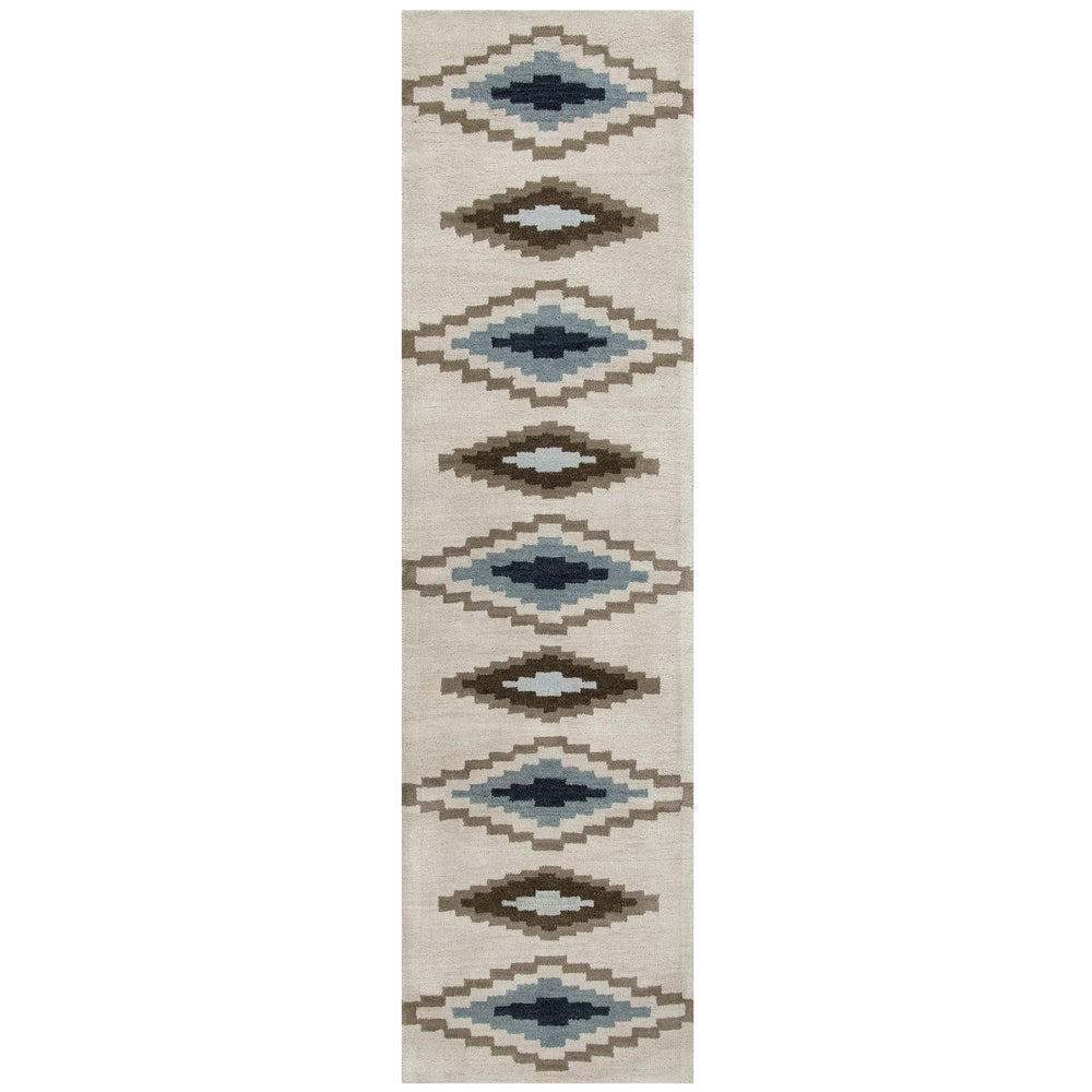 Hand Tufted Tumble Weed Loft Beige Wool Southwest Tribal Runner Area Rug 26 X 8 26 X 8