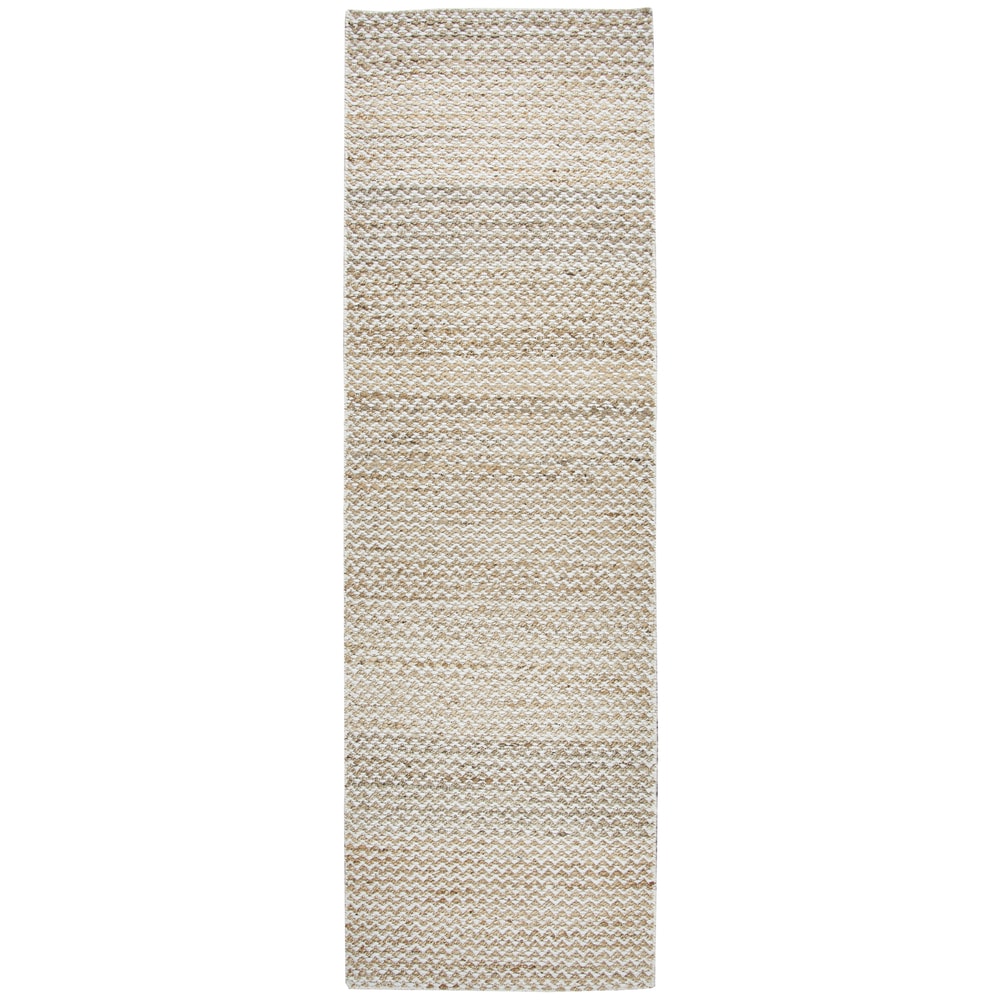 Hand Woven Ellington Natural Jute Wool Chevron Runner Area Rug 26 X 8 26 X 8