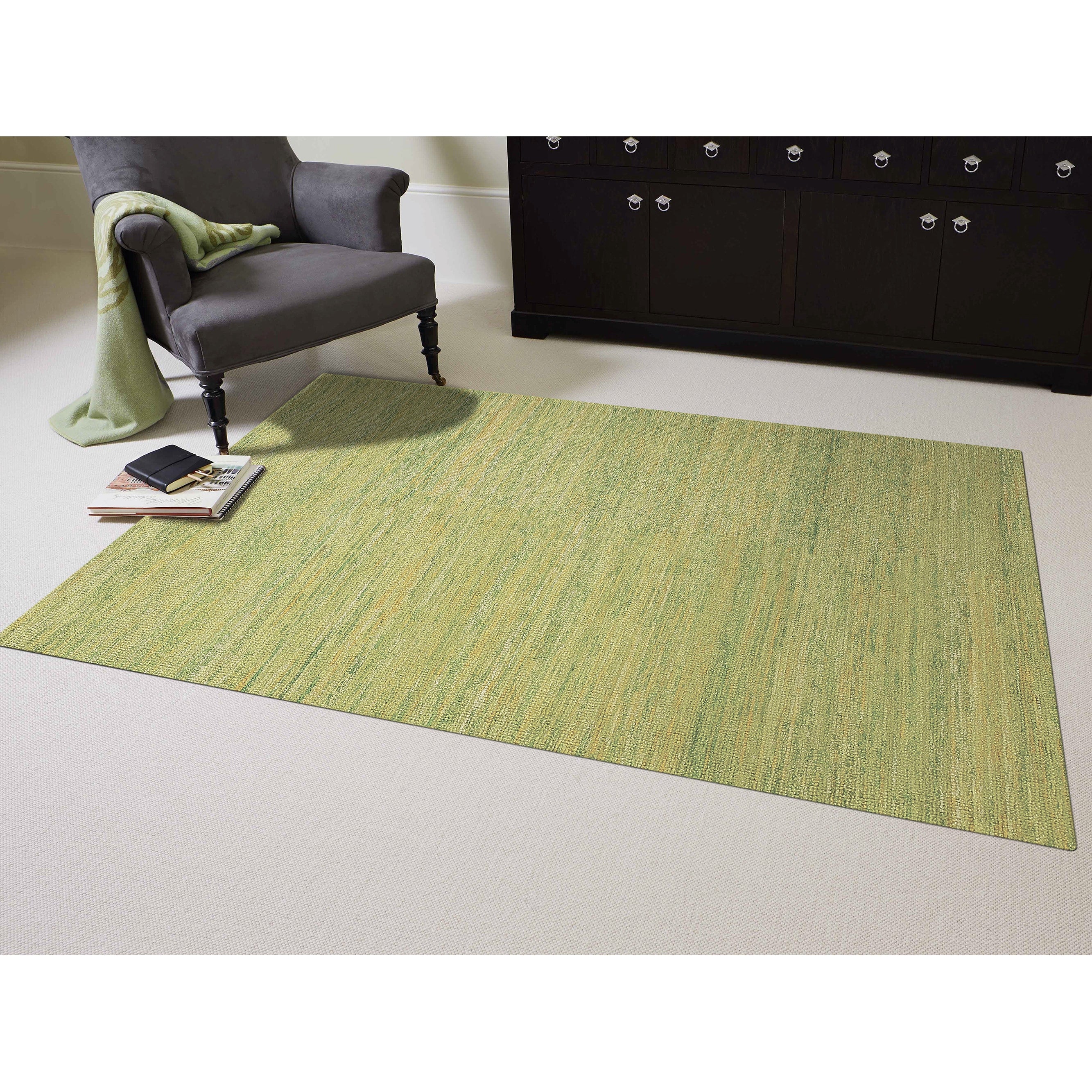 Hand Woven Menlo Park Sage Green Saree Silk Rug 2 X 3