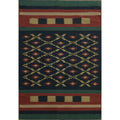 Hand Woven Oriental 100 Wool Carpet Southwestern Geometric Navy Blue Blues Kilim Area Rug 6 2 X 4 3