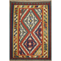 Hand Woven Oriental 100 Wool Carpet Southwestern Geometric Oranges Rust Kilim Area Rug 5 11 X 4 1