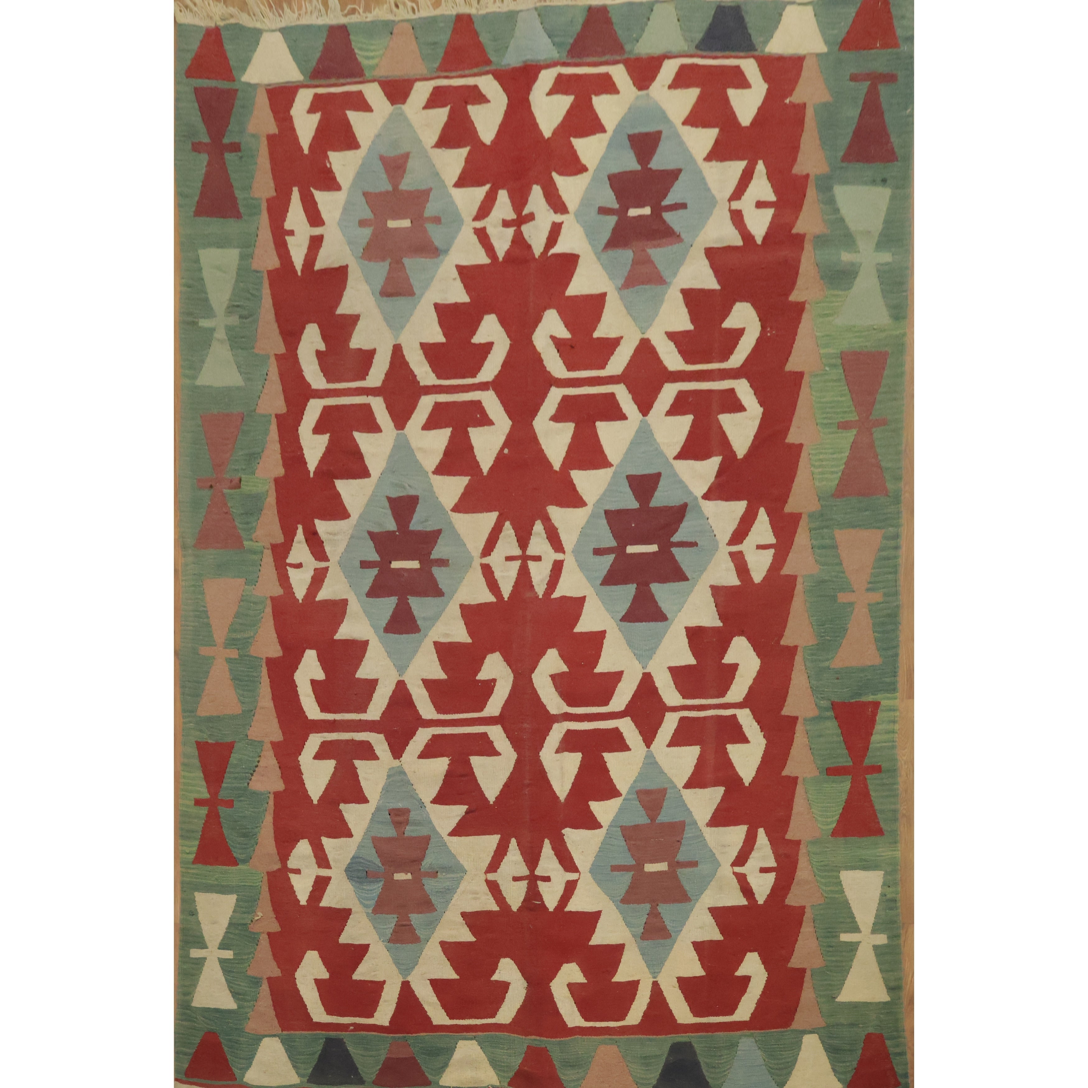 Hand Woven Oriental 100 Wool Carpet Southwestern Geometric Oranges Rust Kilim Area Rug 8 10 X 6 0