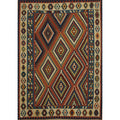 Hand Woven Oriental 100 Wool Carpet Southwestern Geometric Oranges Rust Kilim Area Rug 9 7 X 6 9
